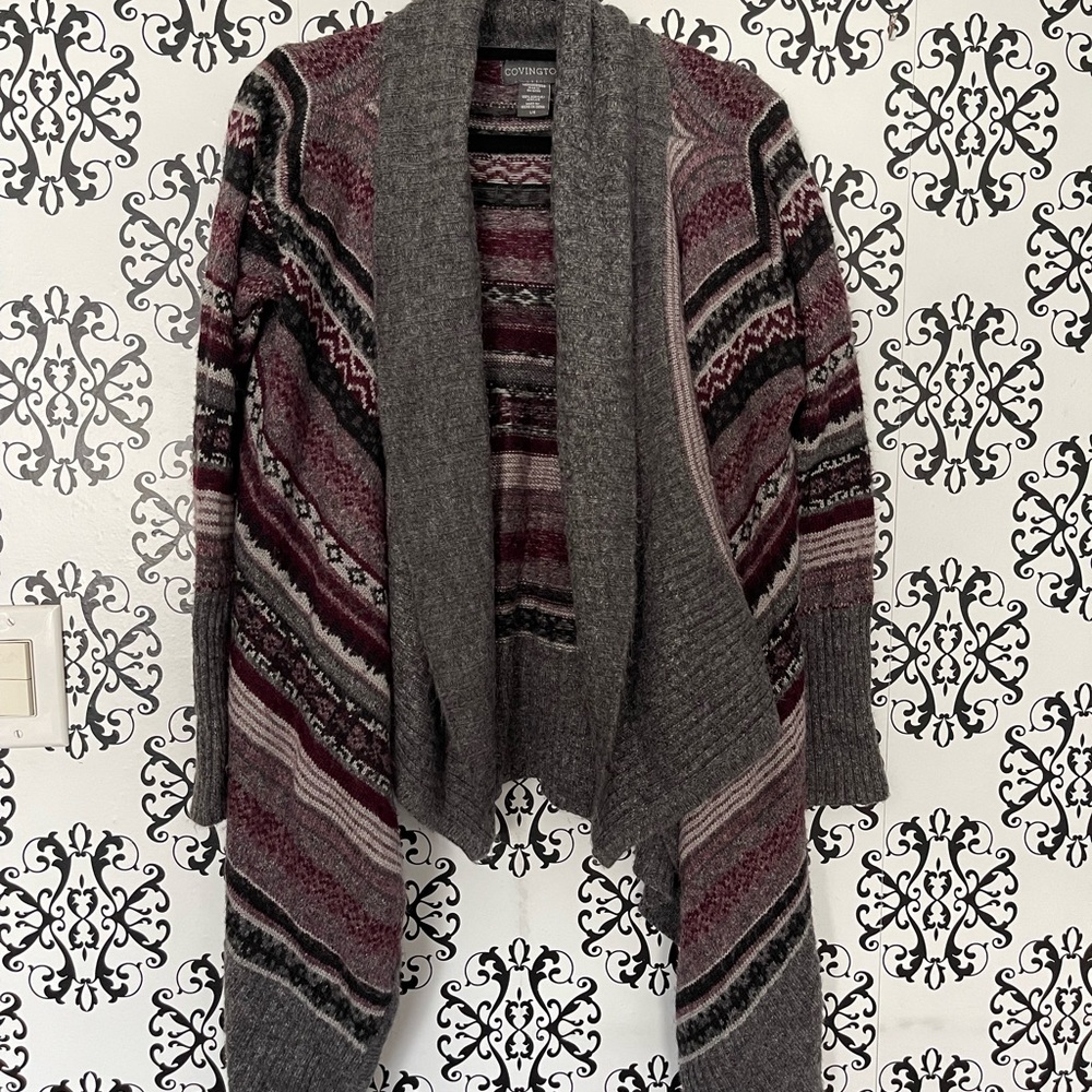 Open Front Sweater - Knit Pattern - Size Large